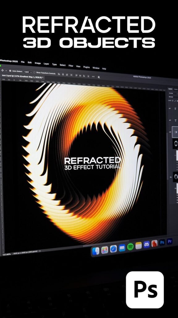 Objetos 3D refractados Photoshop